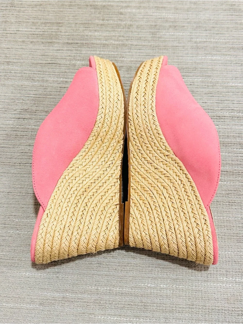 Kate Spade Thea Rococo Pink Suede Espardrille Wedge Womens 10 M NWOT